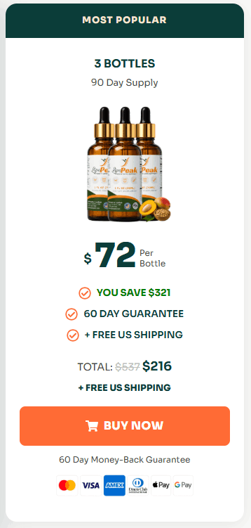lipopeak 3 bottles price